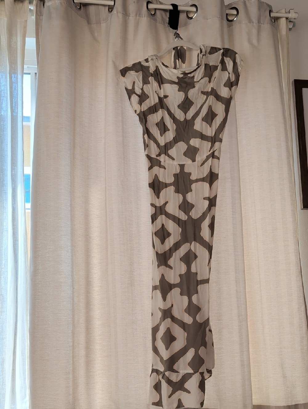 Neutral Geo Print Maxi Dress